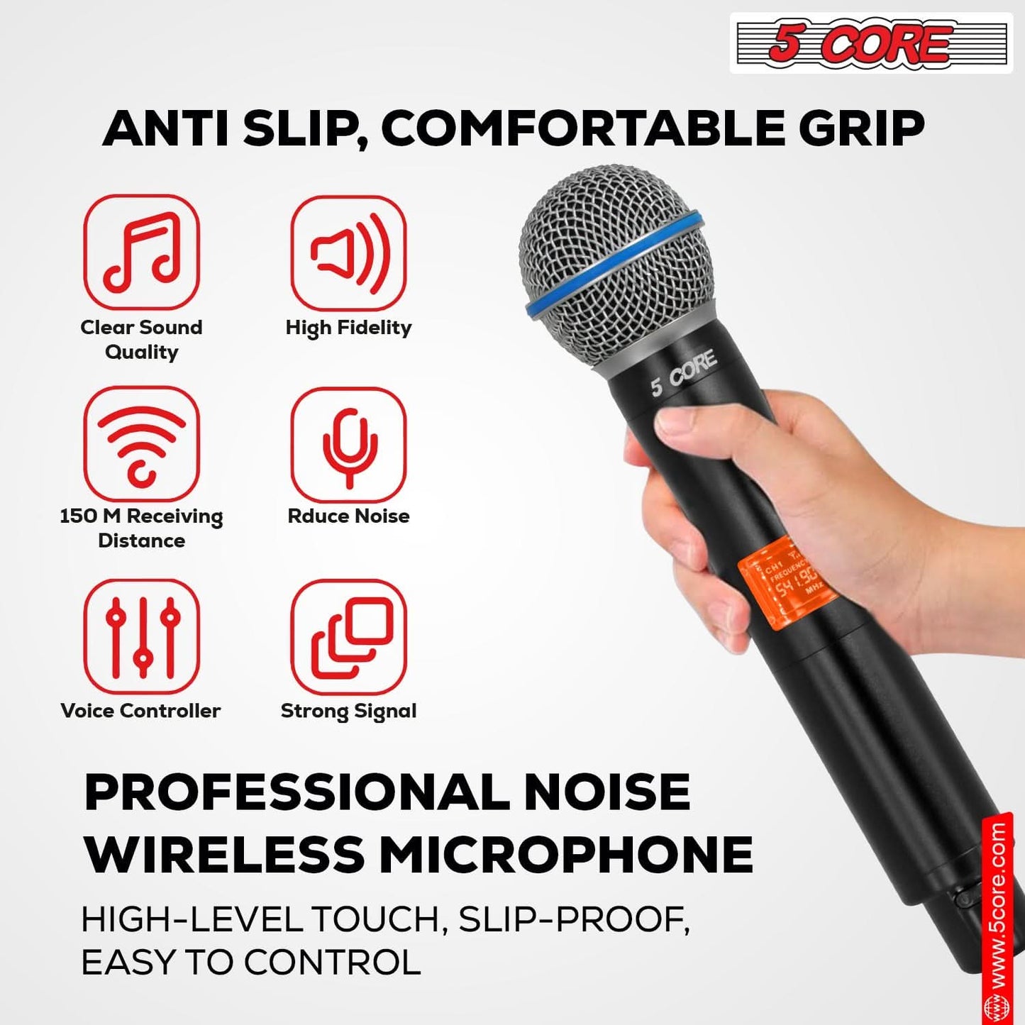 5Core Wireless Microphones 8 Channel Karaoke Professional UHF Singing Mic System Cordless Microfonos-4