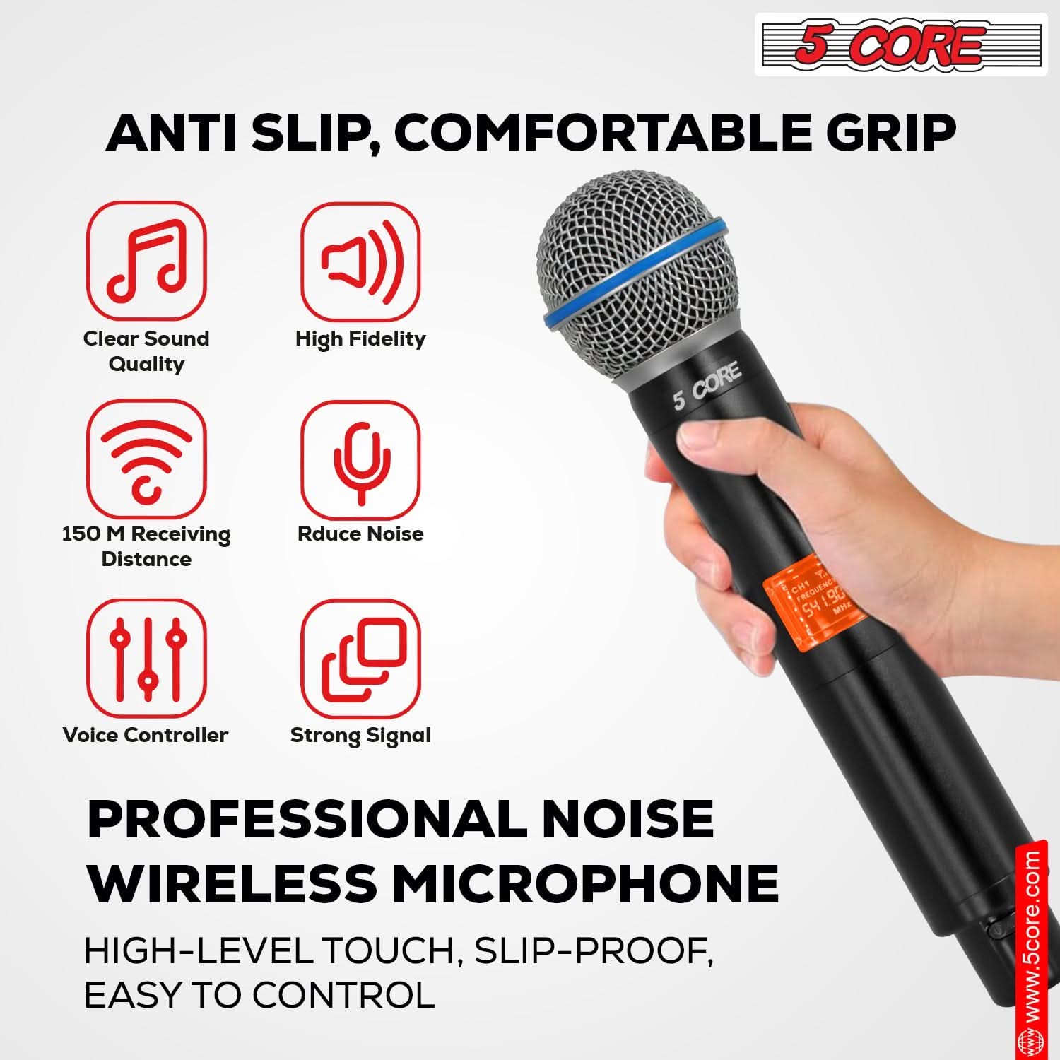 5Core Wireless Microphones 8 Channel Karaoke Professional UHF Singing Mic System Cordless Microfonos-4