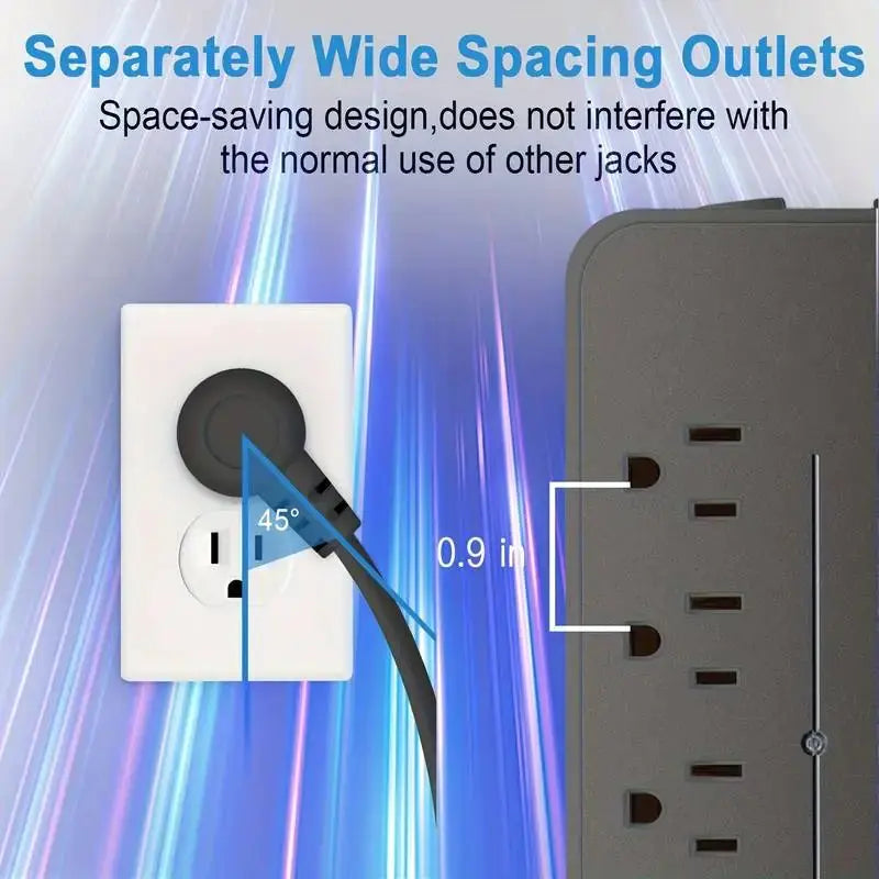 Surge Guard Power Strip - 8 AC & 4 USB Ports